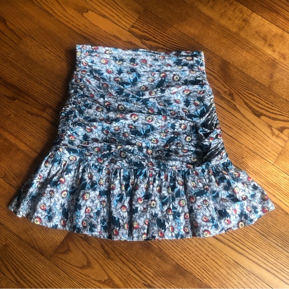 FLORAL DAISY SKIRT RUFFLE RUCHE SKIRT - Picture 1 of 16